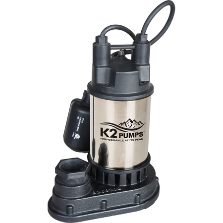 K2 PUMPS 1/2 HP Stainless Steel Sump Pump with Direct-in Tethered Switch SPS05001TDK